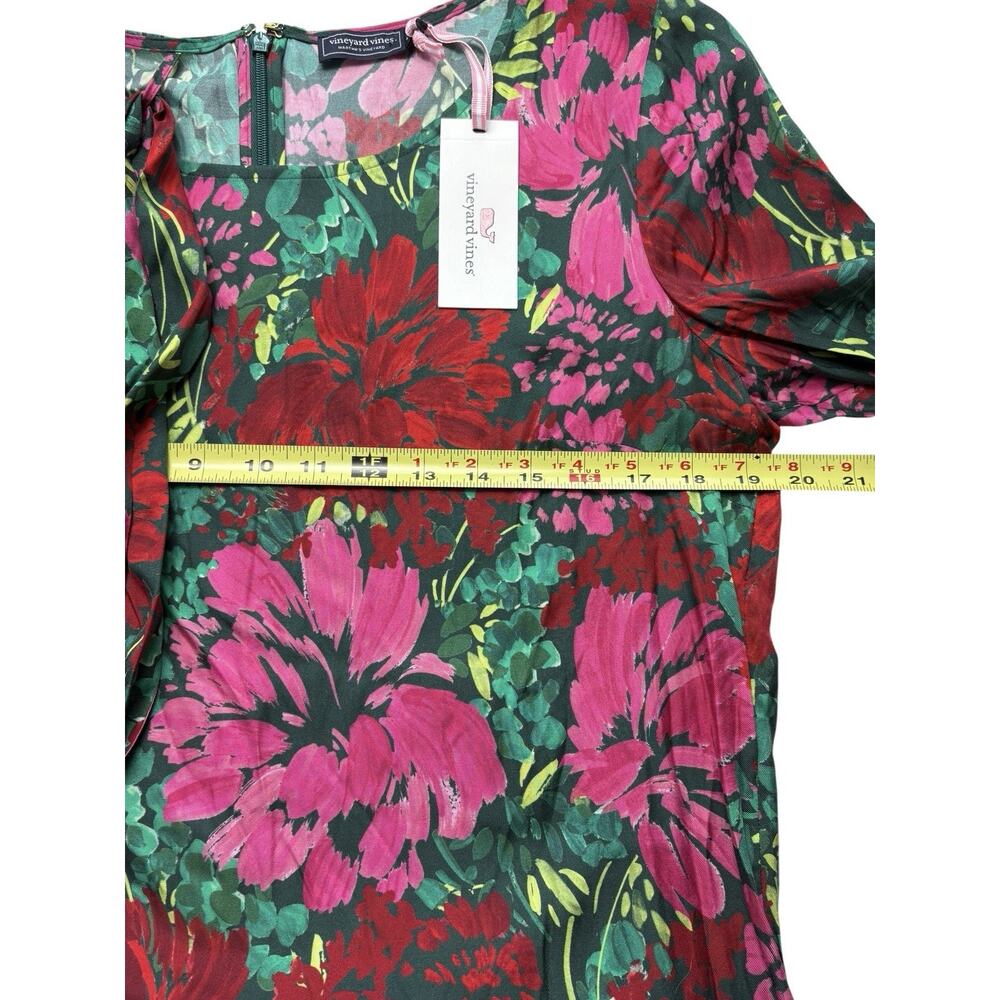 NWT Vineyard Vines Silk Blend Twill Midi Dress • Size L• Brush Floral • $348 - Picture 5 of 11